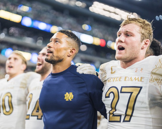 Notre Dame head coach Marcus Freeman